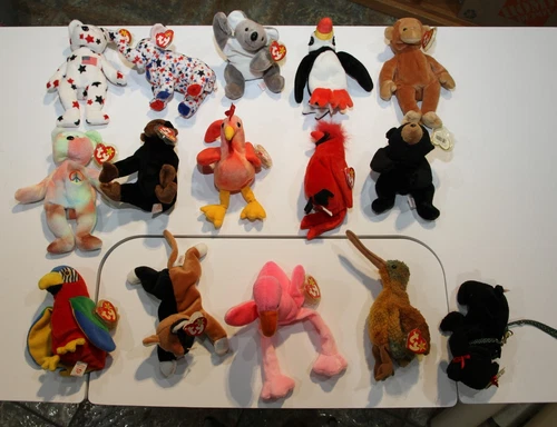 Vintage Ty’s Beanie Babies (lot of 15) ALL TAGS attached w/covers RETIRED 90's