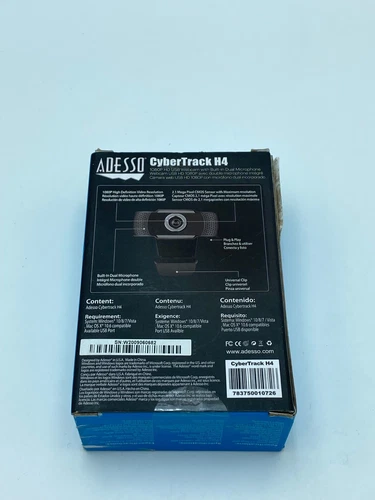 New Adesso CyberTrack H4 1080P HD 2.1MP USB Webcam with Built-In Microphone.