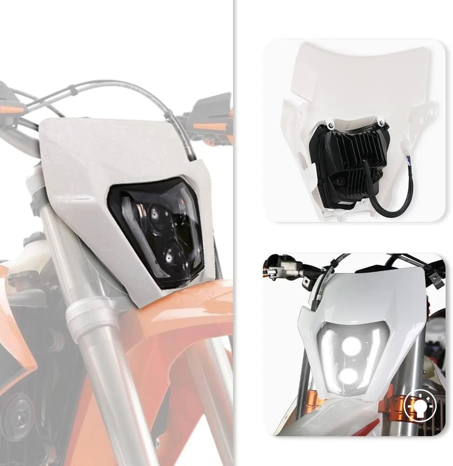 LED Headlight Three Types of Light Conversion For KTM EXC XC-W EXC-F Freeride - Image 2 of 4
