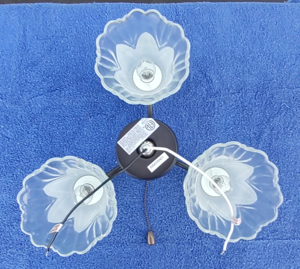 Emerson G17 Ceiling Fan Light Globes/Shades Frosted Wave Glass Quantity Four NEW - Image 4 of 4