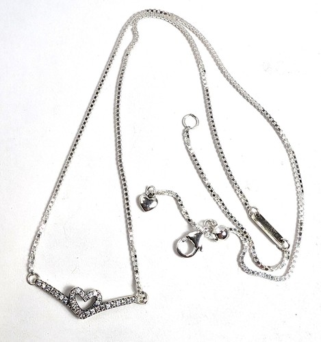 Authentic Pandora Pendant Necklace, Sparkling Wishbone Heart, #399273C01-45 - Picture 5 of 5