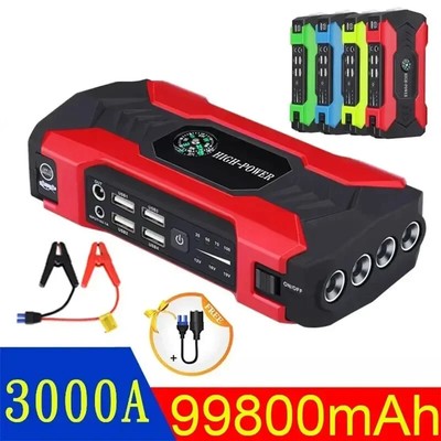 99800mAh 20000mAh Car Jump Starter 3000A Starting Device Portable Power Bank
