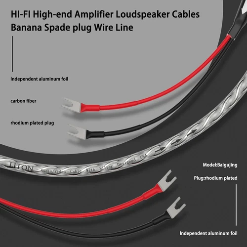 Par de cables de altavoz enchapados en plata 6N OCC enchufe banana y cable de altavoz de audio HiFi - Imagen 13 de 17