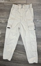 BDG Womens Pants 26x29 Baggy Y2K Wide Leg Cargo Ecru Urban Outfitters Cream