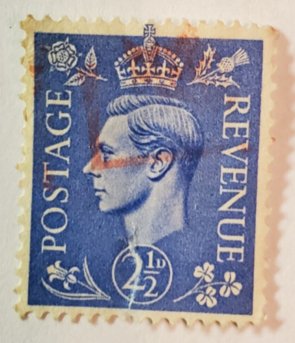 CANADA Poste ~ Re Giorgio VI ~ Francobollo blu 21⁄2₵ ~ Annullato/Pubblicato ~ c.1930 - Foto 1 di 6