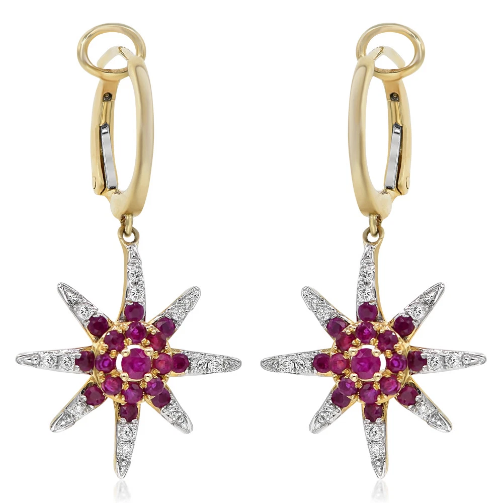 Ruby star earrings sale
