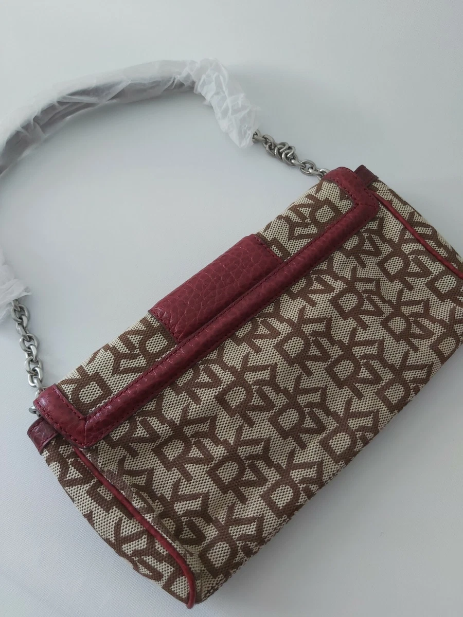 dkny red clutch bag