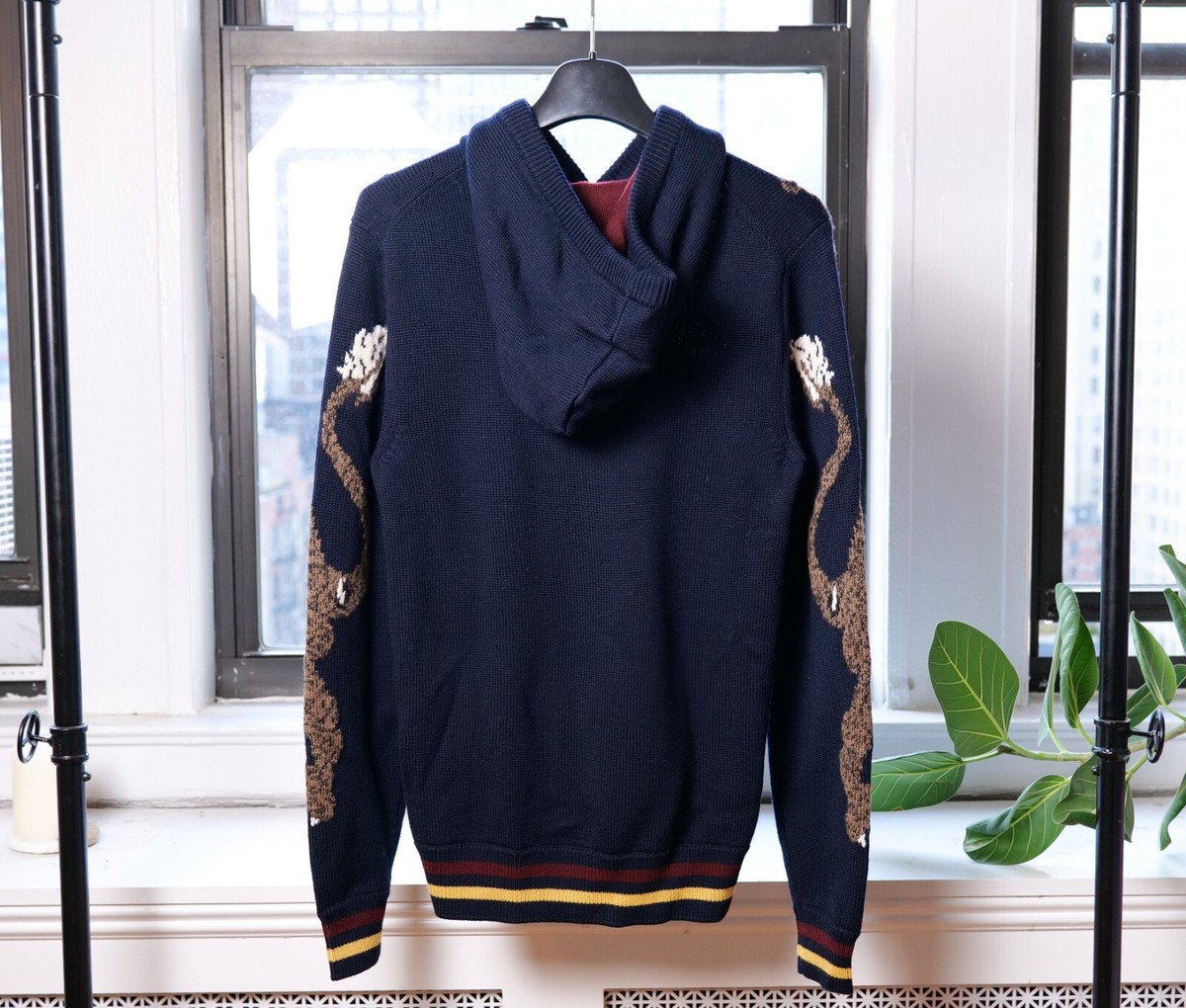 Dolce & Gabbana Navy Royal Tiger Embroidered Hoodie (Size: IT44 