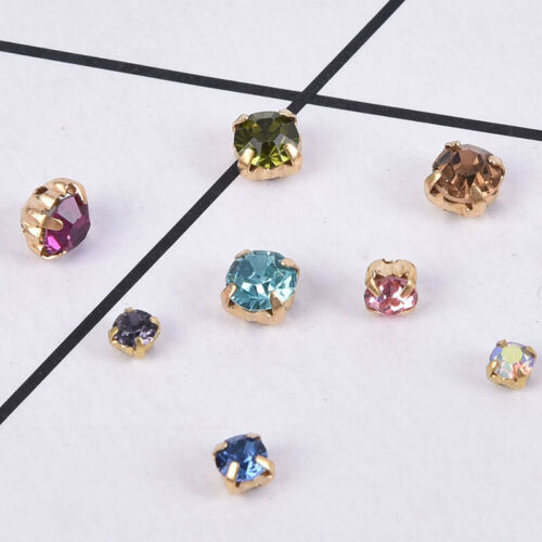 100pcs Colorful Glass Crystal Gold Claw 3/4/ 5mm Sew On Rhinestone Beads Garmen√ - Imagen 1 de 13