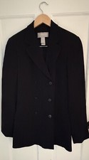 Liz Claiborne Double Breasted Blazer, Black, 8 , Classic