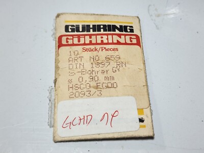 Guhring 0.9mm hsco drill din1897 RN 10 PCS 1SET