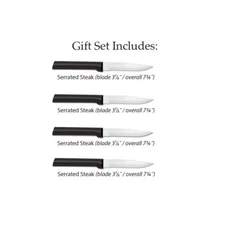 Rada Serrated Steak knives 4pc L/R handed USA made cutlery kitchen /  grilling