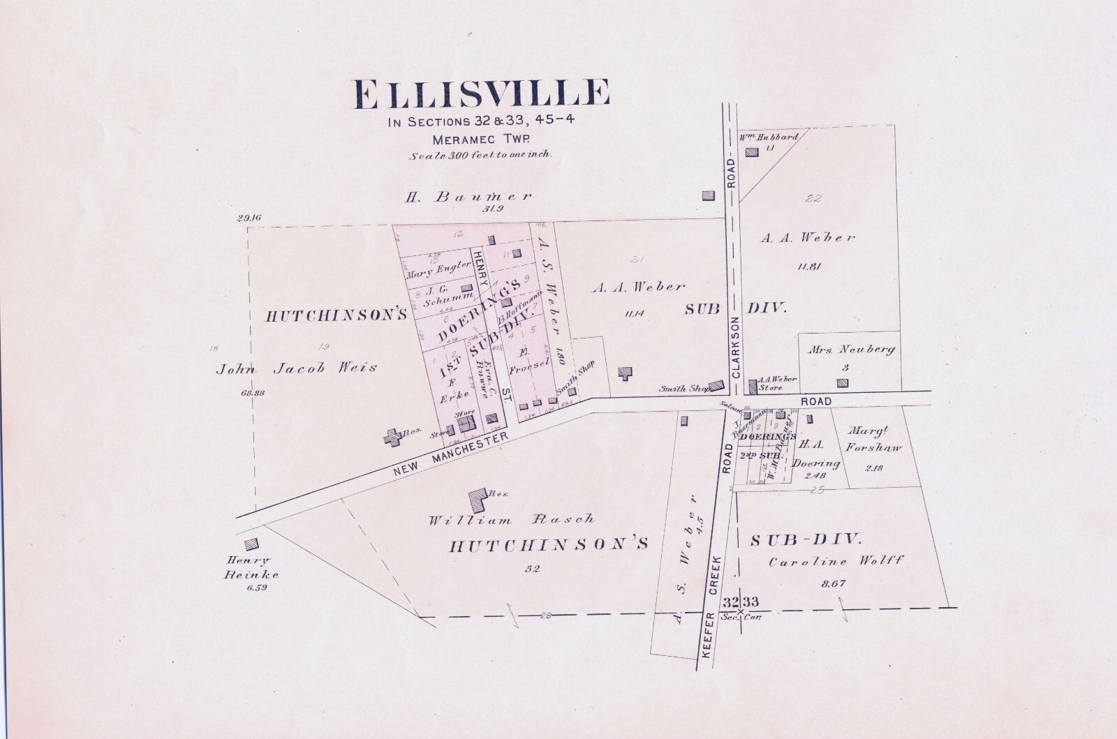 Missouri Map of Ellisville, Missouri St. Louis County, Mo. 1909