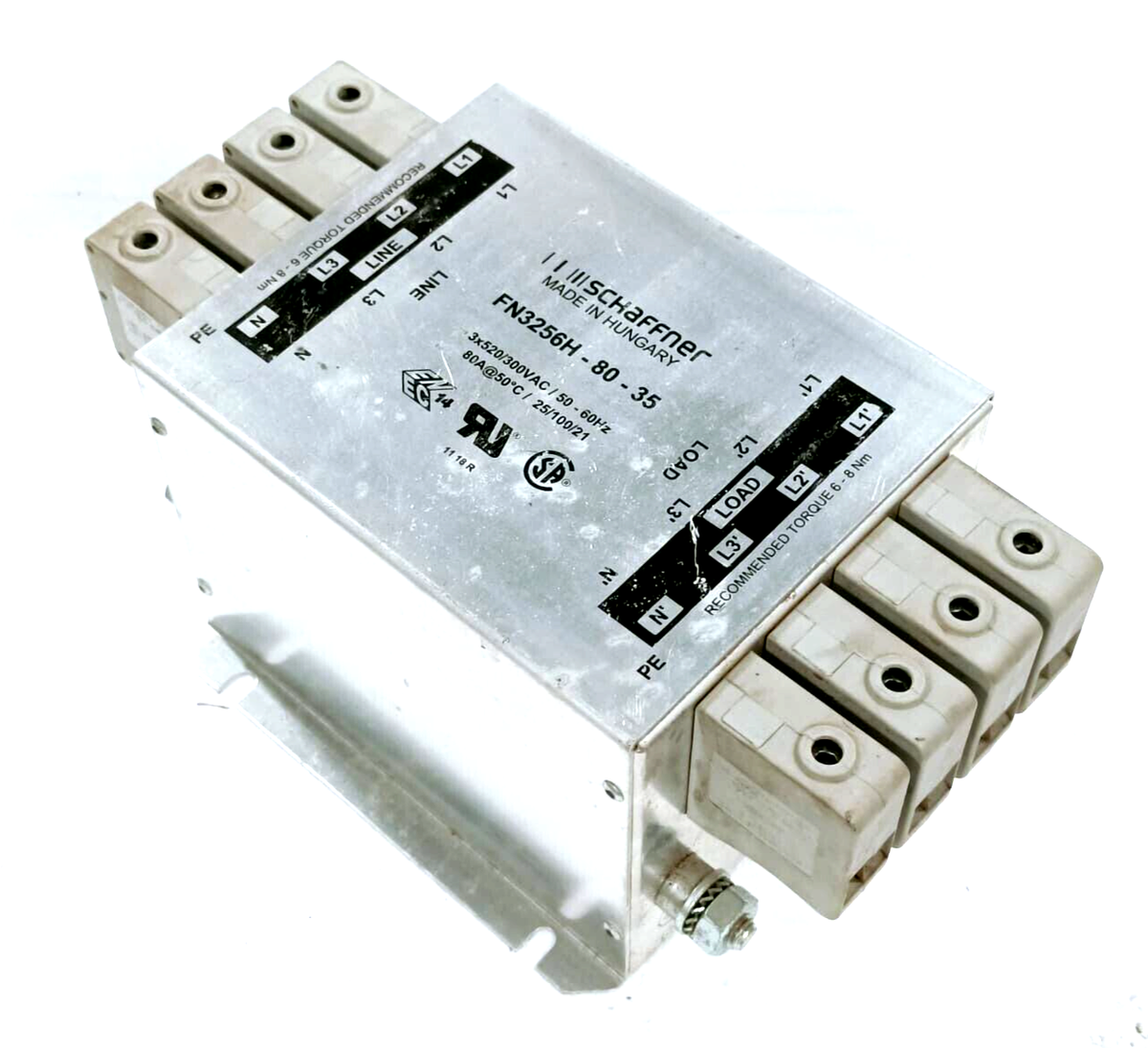 Filtro Di Linea Trifase Schaffner FN3256H-80-35 – 80A 520-300V – Usato In Ottime Condizioni