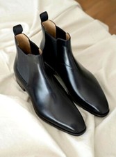 Handmade Mens Black leather chelsea boots, Men casual boots, Mens ankle boot