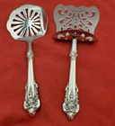 Grande Baroque Custom Made Sterling Handle Asparagus & Tomato Servers