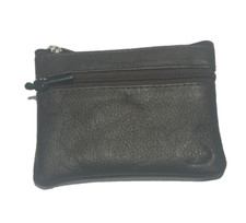 GENUINE COW HIDE LEATHER KEY/COIN/CARD POUCH BLACK  AVG 98A 