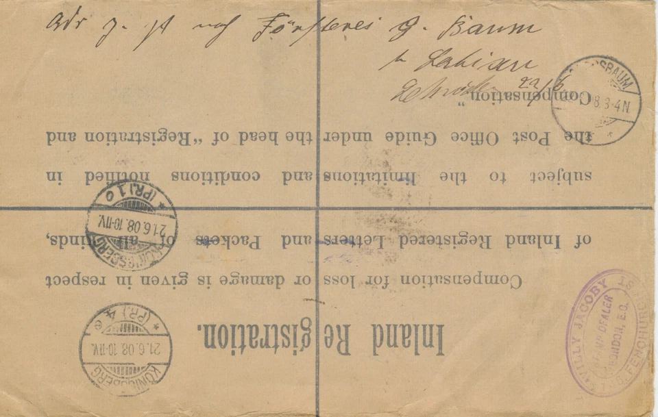 GB 1908 EVII 3D почтовые канцелярские товары зарегистрированный ENV дефицитный размер H улучшенный QV 4d, - Изображение 3 из 4