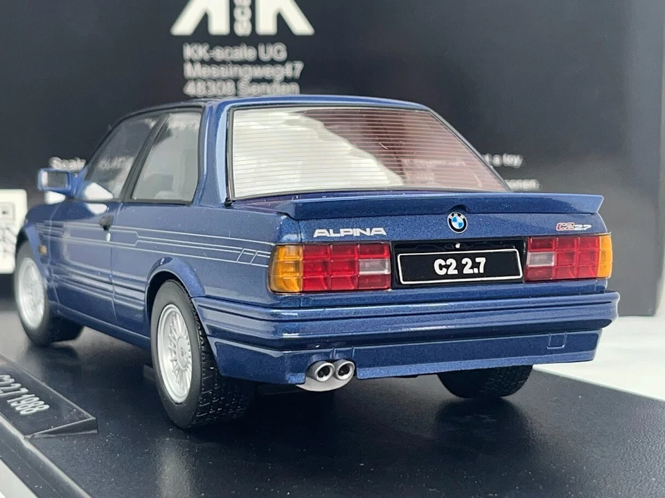 1988 BMW Alpina C2 2.7 E30 Metallic Blue Diecast Model Car 1/18 KK Scale - Image 4 of 4