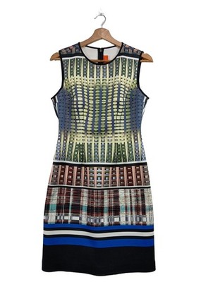 CLOVER CANYON Etuikleid Damen Kleid Gr. DE 40 blau-blassgelb Elegant