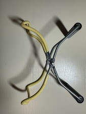 Vintage metal canning jar lifting tongs with rubber tips and wooden handles