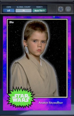 75cc ANAKIN SKYWALKER 2017 BASE SERIES 4 TIER 9 TOPPS Star Wars Card Trader