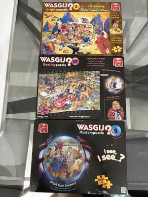 Wasgij Lot Of 3- #9 Great Train Robbery #17 Paying The Price #5 Late Booking
