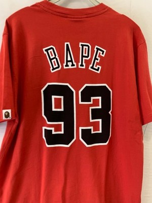 BAPE Mitchell & Ness Chicago Bulls T-Shirt Red A Bathing Ape