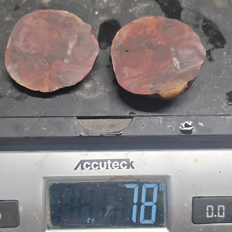 2 Pcs Cut Jasper/chalcedony Nodule Round Cab  Rough Cabbing Material, 78g Total