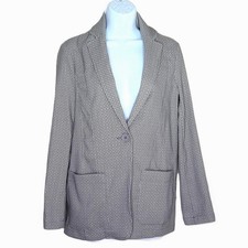 New Max Studio Blazer Gray White Long Sleeve Pockets Single Button NWT 138 S