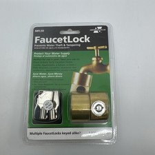 American Valve FaucetLock MFL50 Hose Bib Water Lock Brass 2 Keys NEW Sealed