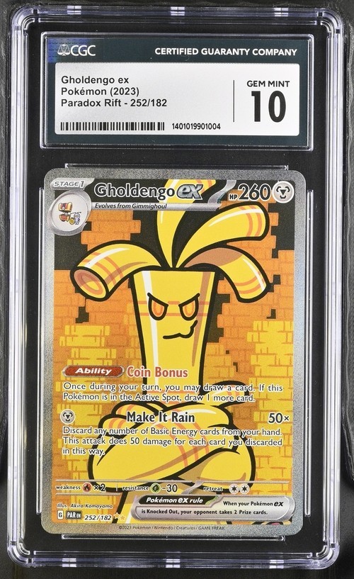 CGC Gem Mint 10 Gholdengo ex 252/182 Pokémon Paradox Rift PAR EN