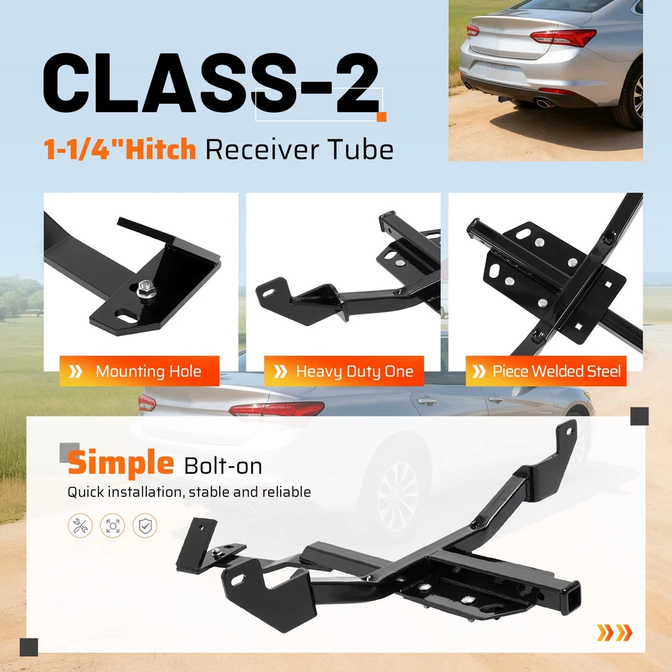 Class 2 Trailer Hitch 1.25" Receiver For Chevy Impala Malibu Limited 2013-2020 Foto 3 de 4