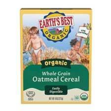 Earth's Best Organic Whole Grain Oatmeal Cereal 8 Oz 8 Ounce Pack of 6