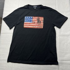 Polo Ralph Lauren Kids Boys USA Flag Graphic T Shirt Black Sz XL 18-20