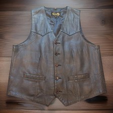 SCULLY Vest Black Leather Western/ Biker Men Size 40