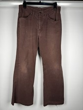Vintage 70s Rare Levi  s 683 Brown Denim Bell Bottom Flares 30x31