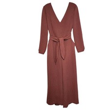 Wilfred Aritzia Women's Sz 4 Ecoulement Long Sleeve Back Cutout Jumpsuit Copper.