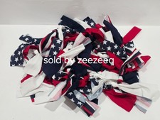 Memorial Day 4th of July Stars Stripes Rag Patriotic Garland 6FT Red Blue