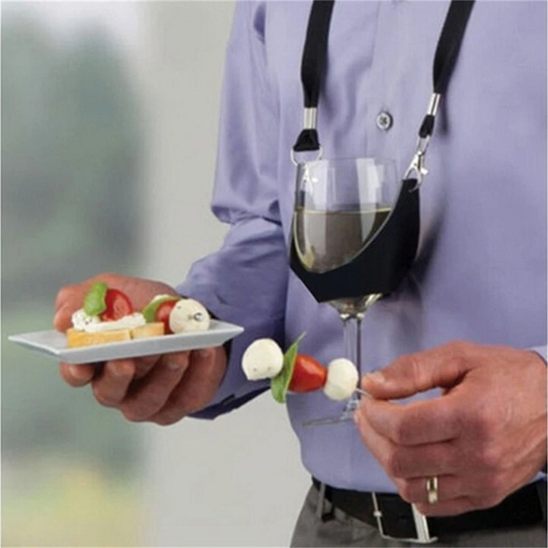 4 supporti per bicchieri da vino da appendere, in tessuto