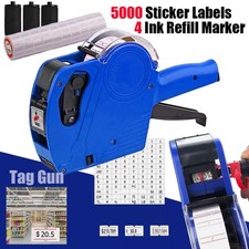 8 Digits Price tag Gun with 5000 Sticker Labels and 4 Ink Refill Marker New