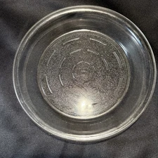 VTG 50s GLASBAKE 244 Clear Glass Pie Plate Dish Textured Bottom USA 9" Great Con