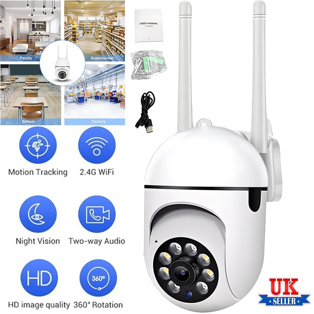 Security CCTV Camera Wireless WIFI 2.4G 1080P IP Outdoor HD PTZ Smart Home Wired