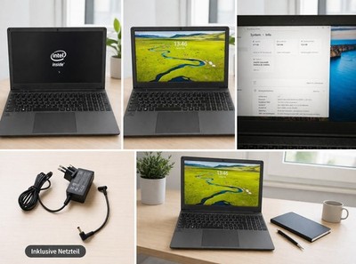 SGIN Laptop 15,6 Zoll 12GB RAM 512GB SSD Type-C WiFi5 7200mAh Win11 2,90 GHz