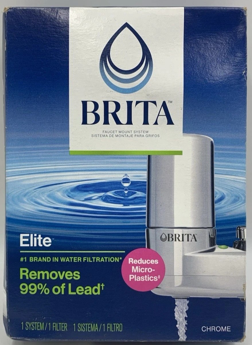 Brita Tap Water Faucet Filtration System - Chrome: Filters Chlorine & Lead,