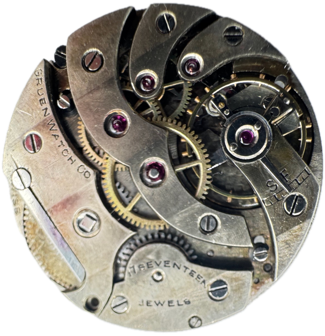 Antique 25mm Gruen Mechanical Pocket Watch Movement Swiss Made for Repair
