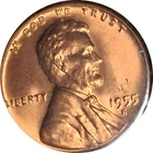 USA 1955-S 1 cent  BU full red & 1997-D nickel FULL STEPS #0923