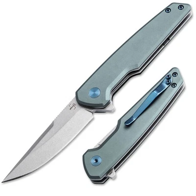 BÖKER PLUS The Dace Taschenmesser Nitro-V Alu Griff Flipper Grau Blau 01BP0036 - Bild 1 von 4