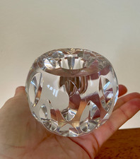 Faceted lead crystal Webb Corbett glass candle holder, beautiful sparkle