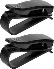 2 PCS Sunglass Holder for Car Sun Visor, Eyeglasses Hanger Mount Visor Organizer